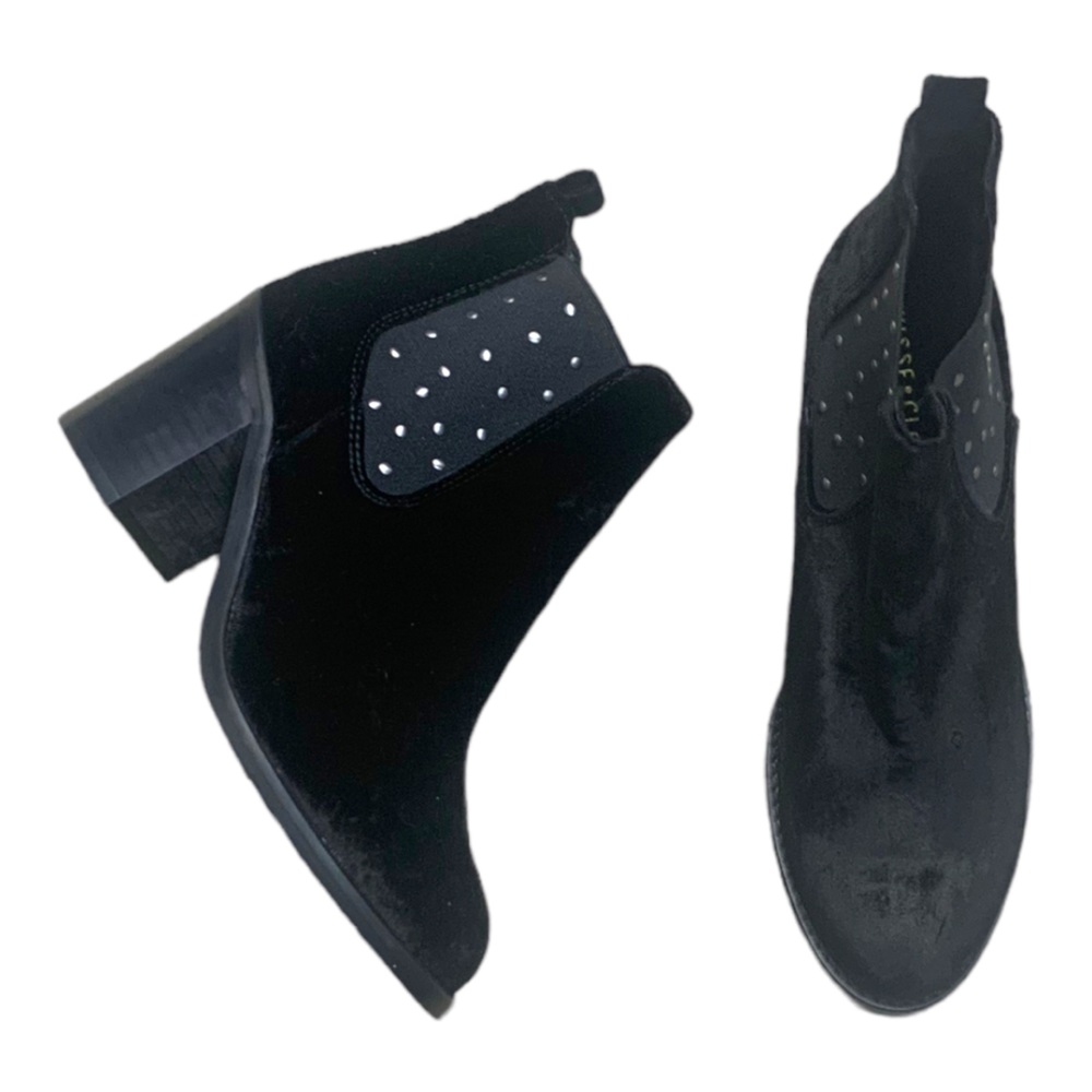 Anthropologie Musse & Cloud Black Crushed Mency studded Boot 9